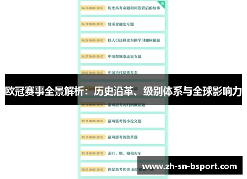 欧冠赛事全景解析:历史沿革、级别体系与全球影响力 欧冠赛事全景解析:历史沿革、级别体系与全球影响力